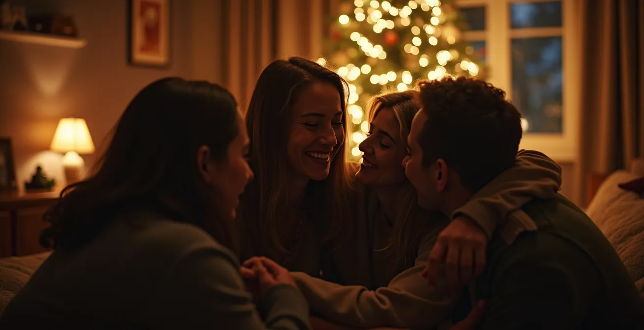 Image symbolique illustrant la reconnexion et le lien humain à Noël, malgré la solitude.