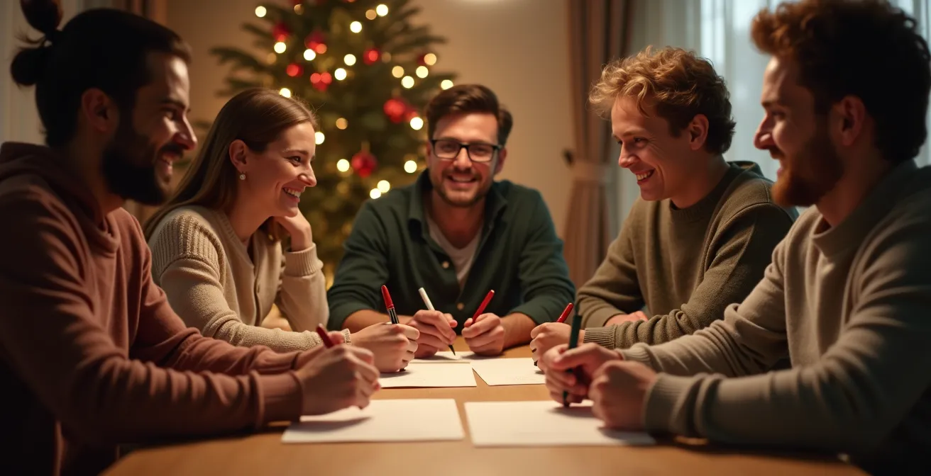 Illustration symbolique montrant un groupe de voisins signant un pacte de confiance simple pour un projet solidaire sans formalités administratives