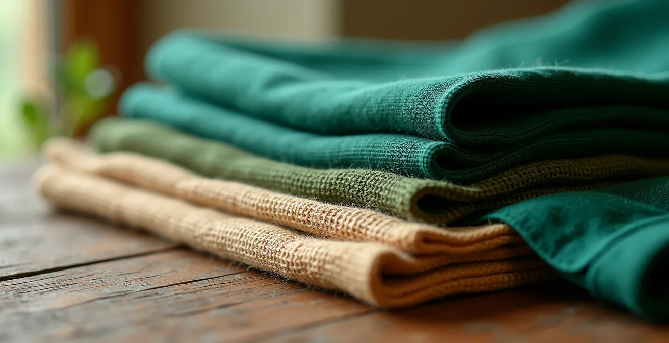 Superposition créative de nappes et textiles sur une table de fête avec jeu de matières